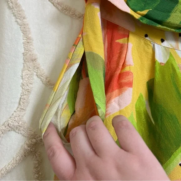 Farm Rio x Anthropologie Vibrant Tropical Banana Print Balloon Pants Size Large - Picture 12 of 16